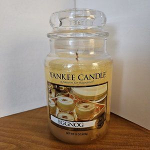 Yankee Candle Eggnog‎ 22 oz Jar Creamy Nutmeg Rum - Burned once